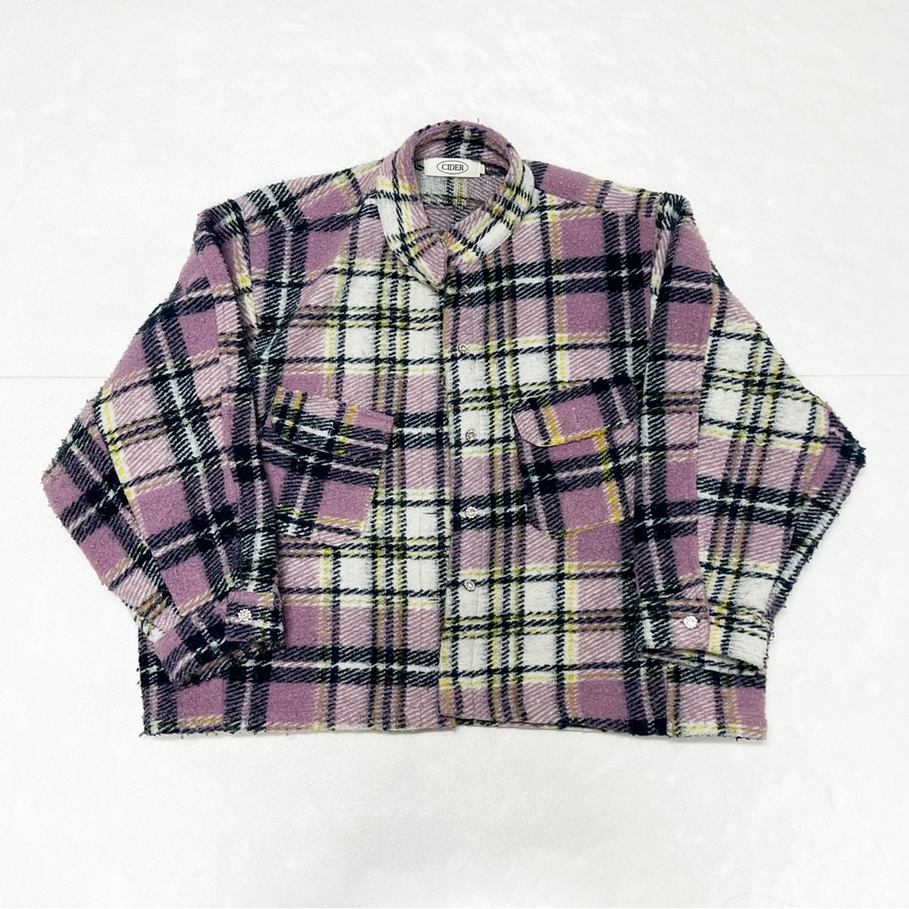 Purple Plaid Cropped Coat